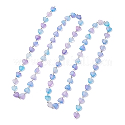 Железные акриловые цепочки ручной работы в форме сердца AJEW-JB01449