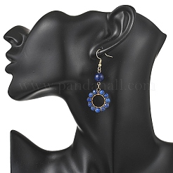 Круглые серьги-подвески из нержавеющей стали 304 EJEW-JE06786-01