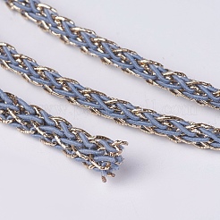 樹脂およびポリエステル編組コード  メタリックコード  青紫色  5x4mm  約50ヤード/ロール&nbsp;OCOR-F008-E11