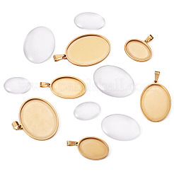 Оправы для подвесок из нержавеющей стали 304 в виде кабошонов&nbsp;STAS-TA0001-47F