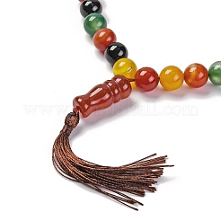 Естественные шарики агата растягивать браслеты BJEW-A025-01C