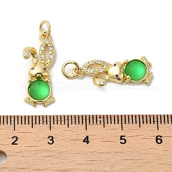 Colgantes de jade de circonita cúbica micro pavé de latón chapado en estante&nbsp;KK-K377-92G-02