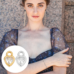 8 шт. 2-х цветные родиевые 925 подвески из стерлингового серебра STER-UN0001-86