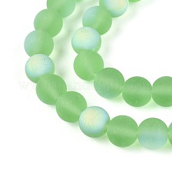 Perles de verre dépoli transparent&nbsp;GLAA-T032-T8mm-MBB17