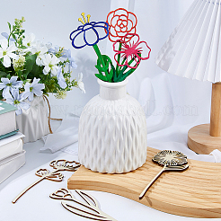 24 шт. 5 стиля необработанных деревянных цветочных украшений своими руками для праздничного искусства&nbsp;WOOD-FH0002-47