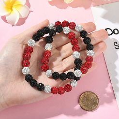 1 шт. ожерелье из круглых бусин из полимерной глины со стразами&nbsp;NJEW-SP0001-14B