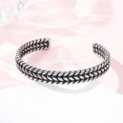 Bracelets manchettes rétro en acier inoxydable chirurgical 316&nbsp;BJEW-C142-14A-AS