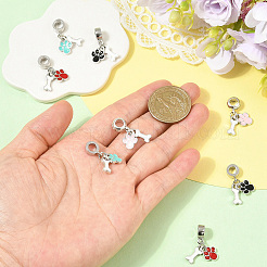 8 Stück 4 Farben Legierung Emaille europäischen baumeln Charms&nbsp;FIND-YW0013-09