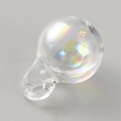 高ホウケイ酸ガラスボトルペンダント  ラウンド  ミニウィッシングボトル  透明  21x14mm  穴：2mm&nbsp;LS-GLAA-WH0010-02B