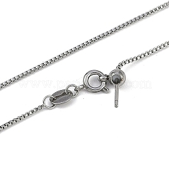 Collares de cadena de caja de acero inoxidable 304&nbsp;LS-NJEW-H042-09P