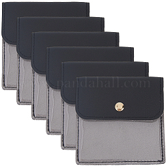 6 шт. сумки для хранения ювелирных изделий из искусственной кожи с железной кнопкой&nbsp;ABAG-CL0001-22B