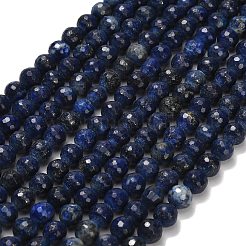 Нитки бусины из натурального ляписа-лазури&nbsp;LS-G-F820-Z01-8mm