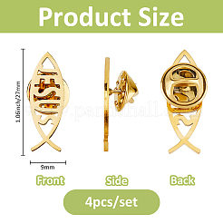 4 шт. 304 нержавеющая сталь булавки для лацкана рюкзака JEWB-FH0002-11G