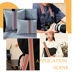 2 шт. 2-цветная плоская полиэстеровая полосатая лента в этническом стиле SRIB-DC0001-01