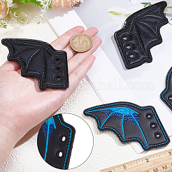 2 Paar 2 Stile Halloween Kunstleder Schuhschnalle für DIY Schuhzubehör&nbsp;AJEW-GF0011-82B