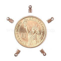 アイアン製折りたたみ式カシメエンドパーツ  圧着コードの端を折ります  赤銅鉱  6x3x2.3mm  穴：1.2mm&nbsp;IFIN-ZX994-R