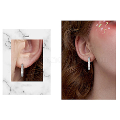 925 серебряные серьги-кольца с родиевым покрытием JE908A