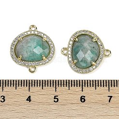 Звенья из натурального амазонита ограненные овальные&nbsp;G-B126-01G-17