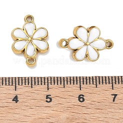 304 Edelstahl Emaille Blumenverbindungs-Charms&nbsp;STAS-K330-16G-01