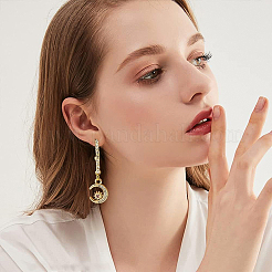 Серьги-гвоздики из латуни со стеклянными стразами FIND-BC0003-70