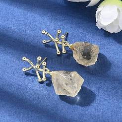 Серьги-гвоздики с подвесками из латунных самородков&nbsp;EJEW-D345-01G