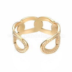 Anello polsino aperto con catena a maglie in acciaio inossidabile 304&nbsp;RJEW-T023-21G