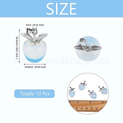 10 шт. яблоко драгоценный камень подвеска кристалл кварц исцеление натуральный камень подвески розовая серебряная пряжка для ювелирных изделий ожерелье серьги изготовление ремесел JX525K