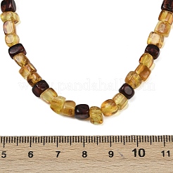 Натуральные янтарные бисера ожерелья NJEW-L466-01