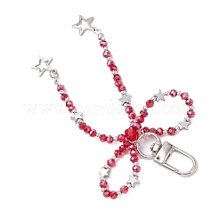 Стеклянные бусины с подвесками из нержавеющей стали 304 и украшениями в виде поворотных застежек из сплава&nbsp;HJEW-JM03032