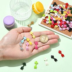 ベーキングペイントアクリルパーツ  フォークチャーム  ミックスカラー  23x10mm  穴：2mm&nbsp;MACR-CJC0016-10