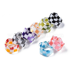 Кольцо-манжета в клетку тартан из полимера RJEW-T022-010