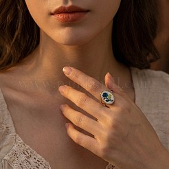 Anillos abiertos para brazaletes de latón y concha&nbsp;FS-WGBC7E6-06