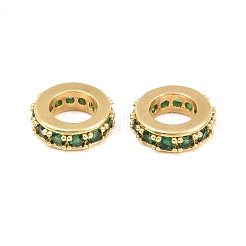 Perles européennes en laiton avec zircone cubique de micro pave&nbsp;CU-CBAB99C-04G-02