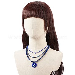 3шт 3 стиля лэмпворк кулон ожерелья сглаза комплект&nbsp;NJEW-JN04016