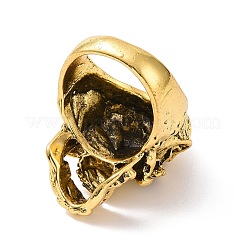 レトロな合金スカル フィンガー リング  男性女性のためのゴシックジュエリー  アンティーク黄金  usサイズ9（18.9mm）&nbsp;RJEW-B045-03AG