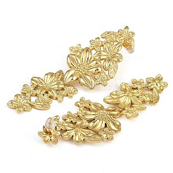 Серьги-гвоздики в форме цветка из нержавеющей стали 304 EJEW-K294-03G