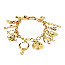 Pulseras vintage de aleación con múltiples dijes de cuento de hadas para mujer&nbsp;WG11E0E-01