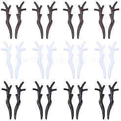 30 пара двухцветных пластиковых рожек-рогов в форме снеговика&nbsp;AJEW-GF0012-64A