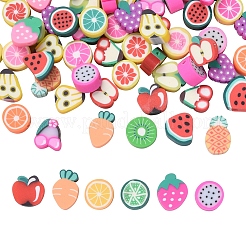 100шт ручной работы из полимерной глины фруктовые тематические бусины CLAY-YW0001-10