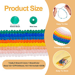 8 нить 8 цвета гальванических стеклянных бусин&nbsp;EGLA-TA0001-49A