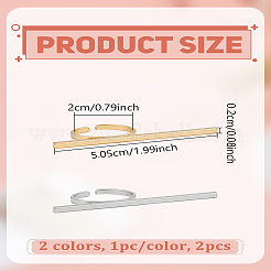 2 шт. 2-х цветные латунные манжетные кольца&nbsp;RJEW-LP0005-14