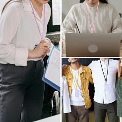 Силиконовые шейные ремни для удостоверений личности с бисером&nbsp;NJEW-SW00025-03