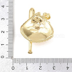 Pendentifs avec zircon cubiques à micro-pavés en laiton&nbsp;KK-Z145-06G-01