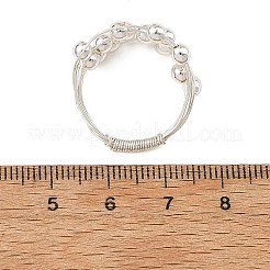 Anillos de dedo de hematita sintética no magnética con alambre de cobre redondo y baño electrolítico&nbsp;RJEW-JR01096