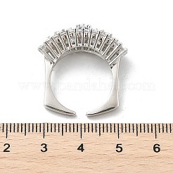 Манжеты из латуни с микро паве кубический цирконий для женщин RJEW-S401-02P