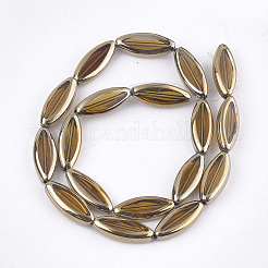 Стеклянные бусины с гальваническим покрытием  EGLA-S188-06D