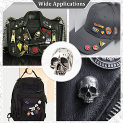 6 шт. булавка в виде черепа из сплава для задней части рюкзака JEWB-PH0001-37