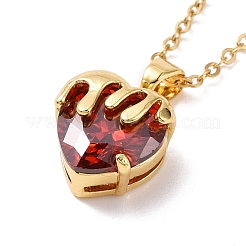 Collier pendentif cœur en oxyde de zirconium avec chaînes en acier inoxydable 304 pour femme&nbsp;NJEW-H164-01A