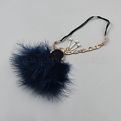 Повязки на голову со стразами и перьями&nbsp;OHAR-WH20002-11C