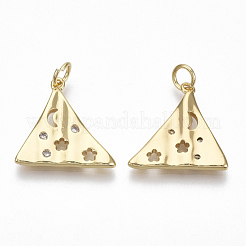 Латунные микропаве прозрачные подвески с фианитом KK-S356-030G-NF